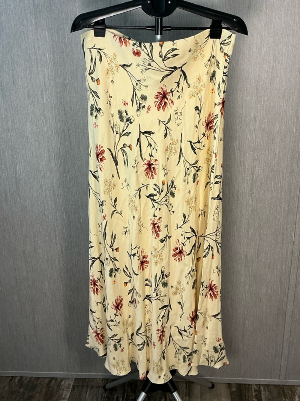 Anthropologie Cream Maxi Skirt with Rust Floral Print Size Large - Picture 10 of 12
